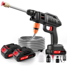 Cordless Pressure Washer 21V - Portable Power Washer with 2 Batteries,5M Hose,Foam Lance,2 Rotating Nozzles,Handheld Battery Jet Wash for Car,Motorbi