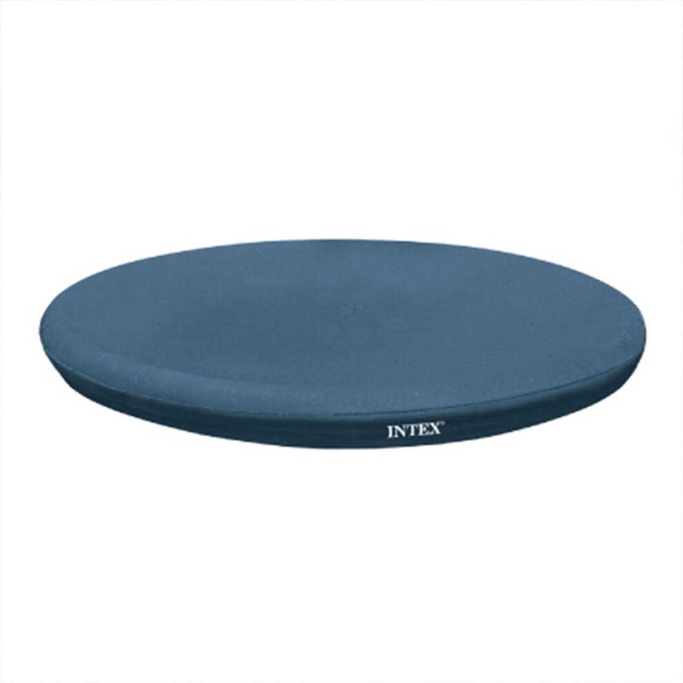 Intex Easy Set Swimming Pool Cover 10Ft / 305Cm, Round Vinyl Cover For Easy Set Pools, Rope Ties, Drain Holes And Debris Protection, 28021 Blue