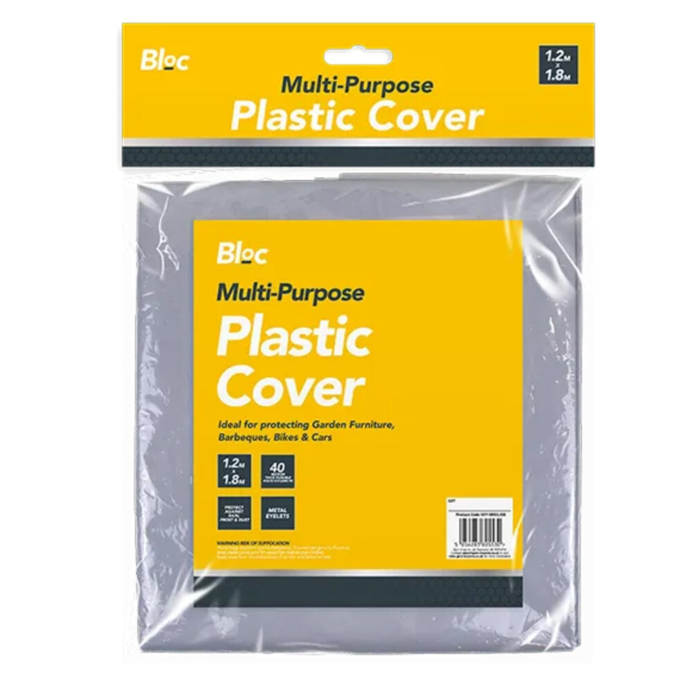 Bloc Multi Purpose Plastic Cover – Heavy Duty Waterproof Tarpaulin For Outdoor Use – Versatile Garden Furniture Covers Waterproof & Diy Plastic Sheetin