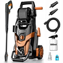2026NEW Pressure Jet Washers 180bar, 450 l/h Electric Power Washers with Hose Reel, Foam Cannon & Adjustable 6-in-1 Nozzles, Area Coverage: 50/h, J