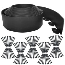 20M Garden Edging Borders,Lawn Edging Border[Extra Tall 10cm High] with 100pcs Stakes Flexible Landscape Edging Kit,Mini Plastic Fence for
