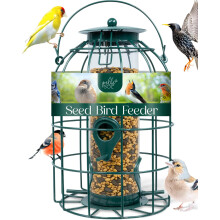 Pelle & Sol Bird Feeder - Seed Feeder for Wild Birds - Compact Iron Design for Bird Feeders Hanging Station - Weather Resistant, Squirrel Proof, Easy