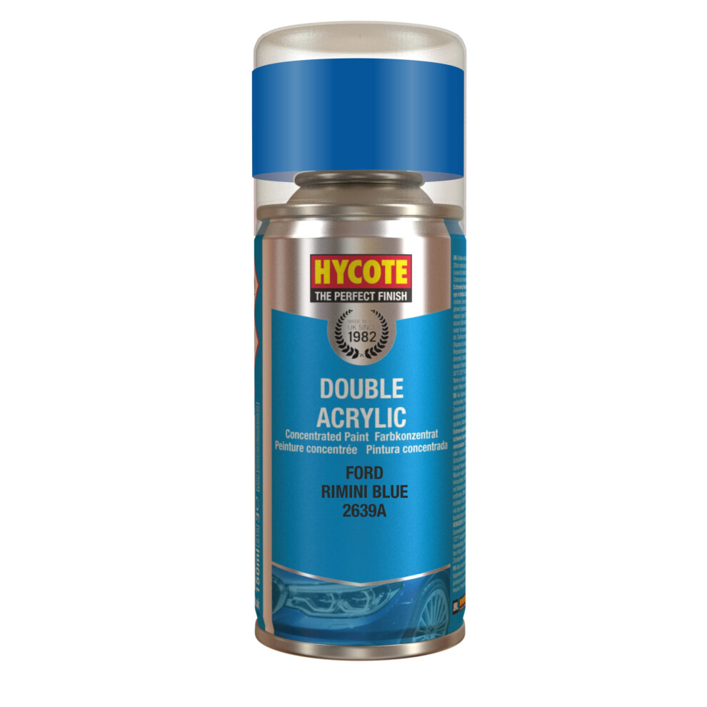 Hycote Double Acrylic Aerosol Car Spray Paint, Ford - Rimini Blue, 150 Ml