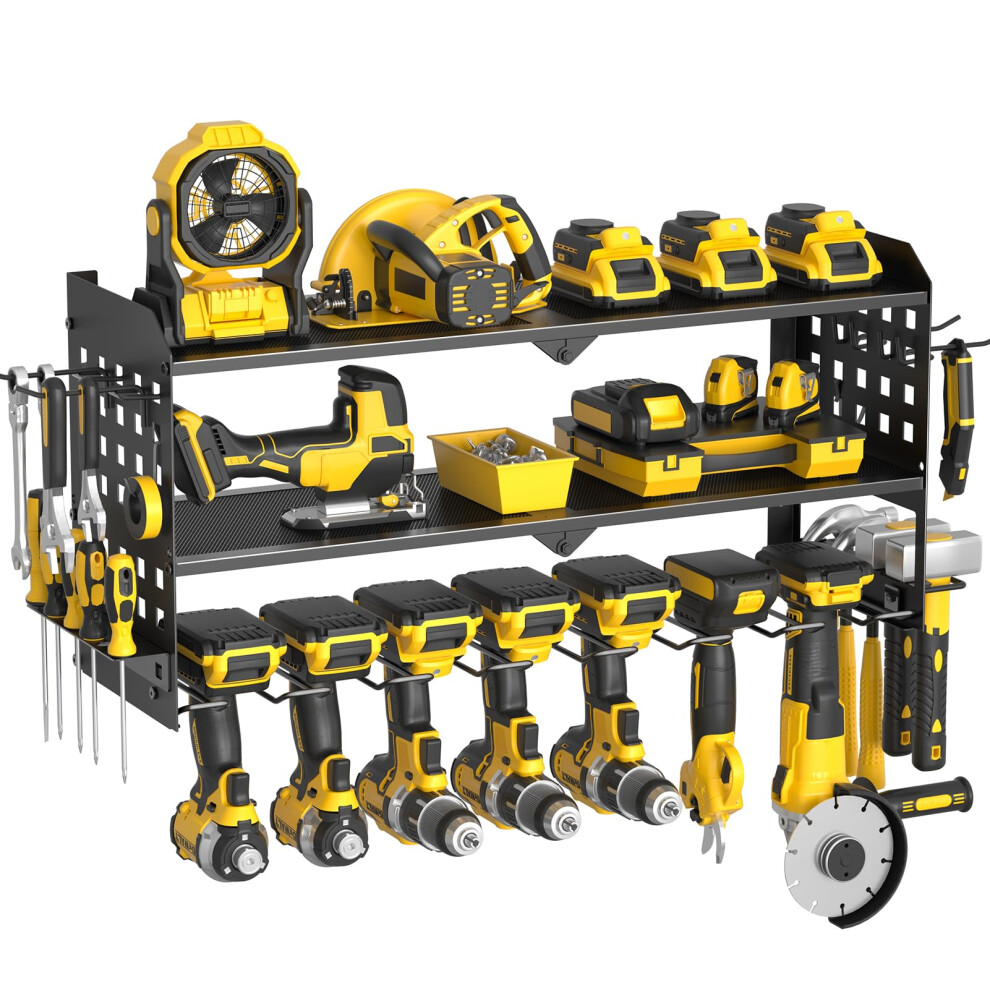 Photos - Other for Repair Yeabett 3 Layer Power Tool Storage, Tool Rack for 7 Drill Holders, Heavy Duty Wall Mounted Rack for Garage, Home, Workshop (