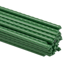 Woodside Green Garden Plant Stakes, Coated Steel Shrub/Vine Support Spikes, Pack of 50, 11mm x 90cm