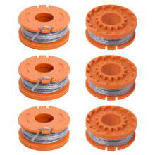 JAMSSOW 6 Pcs Strimmer Spool Compatible with Mac Allister MGTP18Li / Qualcast/Worx/Spear & Jackson Lawnmower, 1.65mm 10ft Autofeed WX150 Replacement