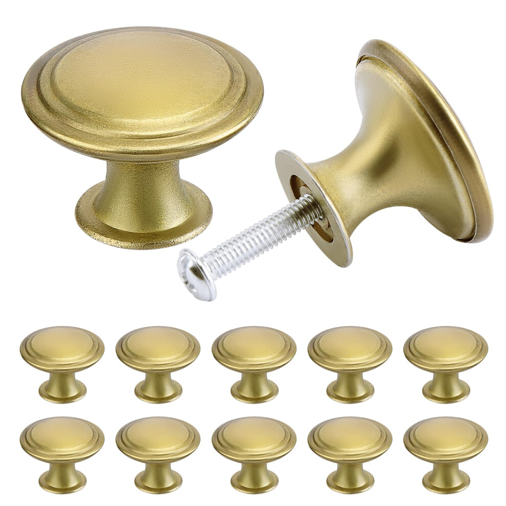 Tsunnee 24Pcs Vintage Cabinet Knobs, Chic Drawer Knobs, Antique Brass Kitchen Cupboard Handles, 30Mm Round Furniture Door Knobs 5001549062349