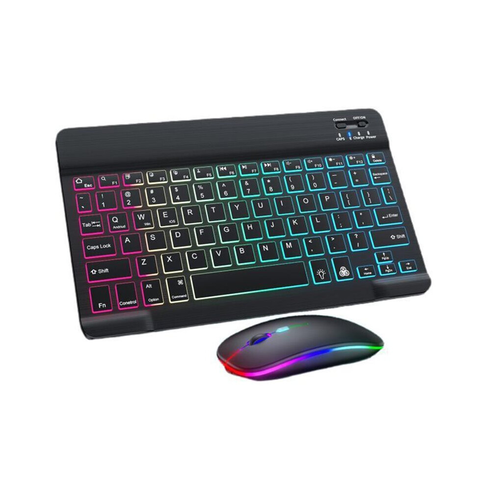 10Inch Tablet Wireless Keyboard And Mouse Rgb Backlit Rechargeable English Keyboard Mouse Combo Kit 4713939245195