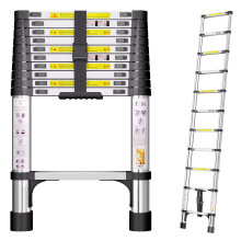 Telescopic Ladder, 3.2M Stainless Steel Loft Ladder with Non-Slip Feet and Triangle Support, Portable Ladders Extendable Thickened High-Strength, Lad