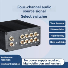 4 Way Bi-Directional RCA Stereo Audio 1 in 4 Out or 4 in 1 Out L/R Jack Sound Channel RCA Audio Switcher Selector