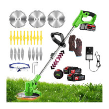 Strimmer Cordless Strimmer Telescopic Lightweight Grass Trimmer Garden Strimmer Electric Cordless with 221V Lithium Battery Fast Charger and Four Ki