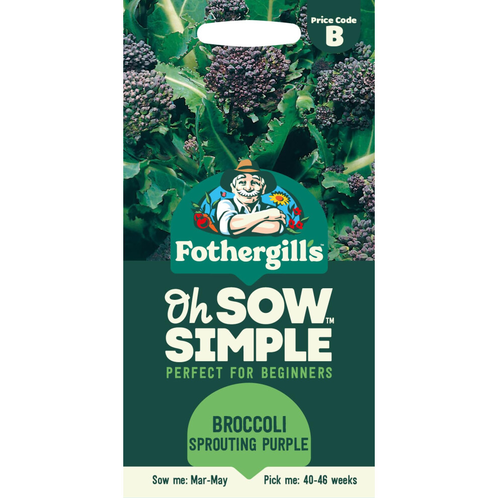 Mr Fothergill's Fothergill's Oh Sow Simple, Broccoli Sprouting Vegetable Seeds, Sow: Mar–May Purple
