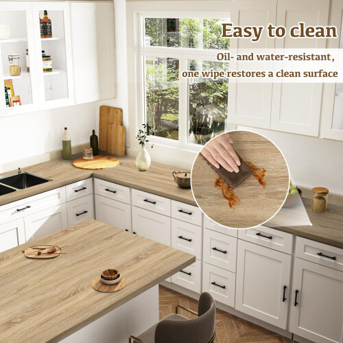 Alened Sticky Back Plastic Roll 60x500cm Wood Effect Vinyl Wrap Self A 2