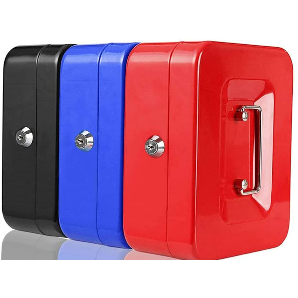 Accurate Money Box Tin Steel Cash Safe Box Petty Cash Tin With Lock 2 Keys - (10 Inch) 5006179632603