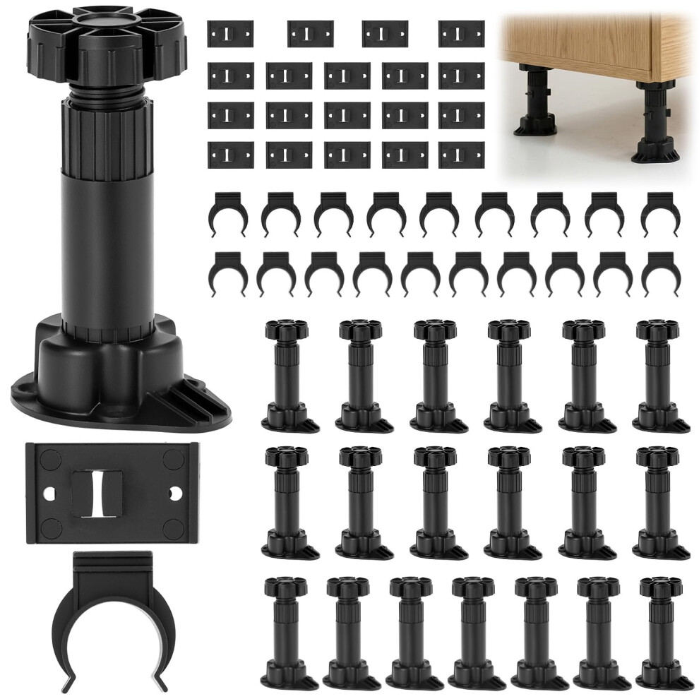 Qwork 20 Pieces Furniture Feet Leveling Feet Adjustable, Kitchen Cabinet Legs, Extended Range: 100-120Mm 5005984828690