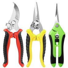 3 Pack Garden Pruning Shears, Gardening Shears, Scissors, Garden Clippers, Pruning Snips, Pruning Shears for Gardening Tools (Red Yellow Green)