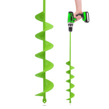 8x60cm Garden planting auger for Cordless Drill, Heavy Duty Solid Shaft Bulb & P