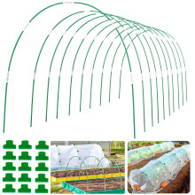 WYRJXYB 60pcs Greenhouse Hoops for Raised Beds Netting-40 Clip, 2.4M Garden Stakes Hoops Grow Tunnel for Row Cover, Adjustable Rust-Free Fiberglass G
