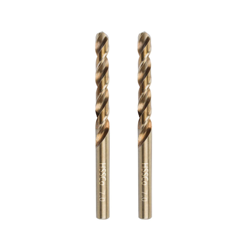 Gunpla Cobalt Drill Bits 7Mm 2-Pieces, M35 Hss Metric Straight Shank Jobber Dril 5005450180888