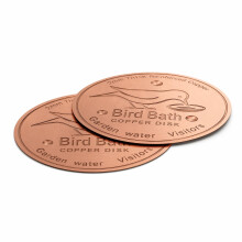 Mitibet 2 Pcs Copper Disc for Bird Bath, 99.9% Pure Metal Disk, Water Purification Plate, Garden Fountain Cleaner, Universal Fit for Outdoor Fountain
