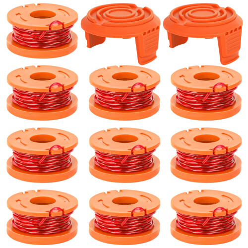 MUETKNYE Trimmer Spool Line for Worx,12 Pack WA0010 Edger Spools Replacement for