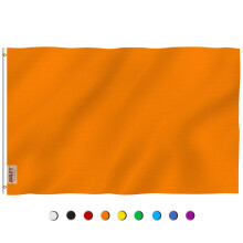 ANLEY Fly Breeze 3x5 Foot Solid Orange Flag - Vivid Color and Fade Proof - Canvas Header and Double Stitched - Plain Orange Flags Polyester with Bras