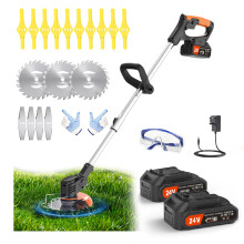 Erzneaoch Metal Blade Cordless Strimmer 21v Grass Trimmers Easy to use, 3.2LBS weight Grass Trimmer For Lawns and Farmland, DIY Garden, Lawn Care (Bl