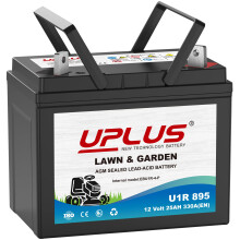 UPLUS 895 U1R Riding Lawn Mower Battery, 12V 330CCA Garden Tractors Maintenance Free Agm Batteries Fit for John Deere/Countax/Cub Cadet/MTD/Hayter Te