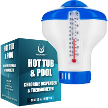 AQUAVERITY Chlorine Dispenser for Hot Tub with Built-in Thermometer – Floating C