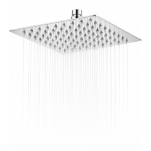 SIEYESCITY High Pressure 8 Inch Square Rainfall Shower Head, 304 Stainless Steel Ultra Slim Overhead Rain Shower Head with Silicone Nozzles, Angle Ad