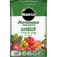 Miracle-Gro 121060 Performance Organics Fruit and Veg PEAT FREE Compost, 40L, Wh