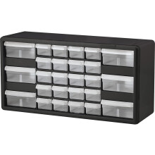 Akro-Mils 10126 26-Drawer Plastic Drawer Storage Cabinet for Garage Organization, Teacher Toolbox, Makeup Organizer, and More, 50.8 cm W x 16 cm D x