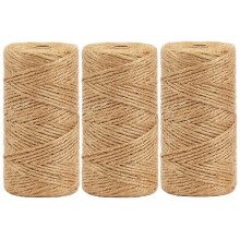 tenn well 2mm Jute Garden String, 300m Long Natural Jute Twine Brown String for Gift Wrapping, Gardening Floristry and Crafts Decoration