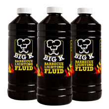 Topline Big K Barbeque Firelighter Odourless Fluid Bundle - Pack of 3 x 1000ml O
