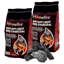 Homefire Instant Light Lumpwood Charcoal for BBQ - Pack of 4 x 1kg Instant Light