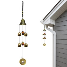 6 Bells Vintage Metal Hanging Wind Bell for Home Garden Hanging Good Luck Blessi