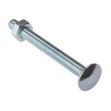 Carriage Bolt & Nut ZP M6 x 50mm Bag 10