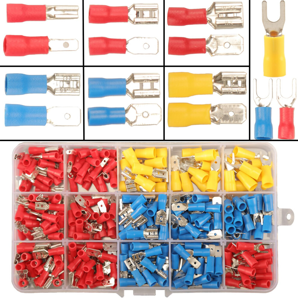 Feggizuli 330Pcs Crimp Connectors, 2.8Mm 4.8Mm 6.3Mm Male And Female Spade Connector Kit, 15 Types Crimp Terminals Electrical Connectors, Electrical 5004414669414