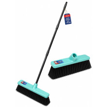 Outdoor Broom - 1.2m Stick | 12" Head | Adjustable | Stiff Hard Brush | Scrub Br