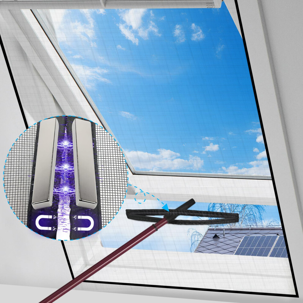 Bksai Fly Screen For Window With Magnetic Opening, Diy Adjustable Window Nets To Keep Bugs Out, Easy To Open And Close Windows, 1Piece 150 * 130Cm Se 5001521862660