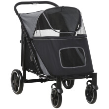 Kokoontaitettavat koiranrattaat suurille koirille, jopa 30 kg, harmaa