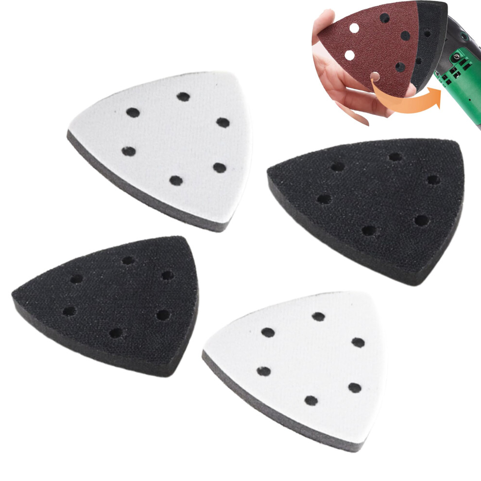 4Pcs Mouse Detail Sanding Interface Pad 93 * 93 * 93Mm 6 Holes Triangle Foam Interface Mouse Sander Sandpaper Backing Pad 5001196837666