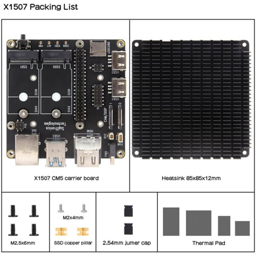 For Raspberry Pi CM5 IO Board Zero Noise-Superior Cooling-Passive Design X1507 1