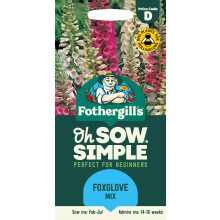 Fothergill's Oh Sow Simple, Foxglove Mix Flower Seeds, Sow: Feb-Apr, Purple/Pink/White