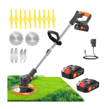 Metal Blade Cordless Strimmer 21v Grass Trimmers 27 Blades 15cm Cutting Diameter Cordless Strimmer Retractable Handle For Lawn Garden