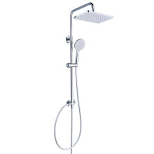 YEAUPE PRO Shower System Without Fittings, Chrome Stainless Steel Shower Set, 30 x 20 cm Square Rain Shower Head, 3 Jet Types, ABS Hand Shower, Showe