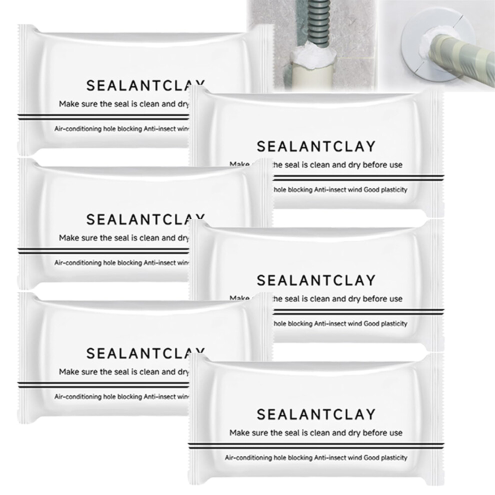 Waterproof Sealant Mastic, 6-Pack Moldable Putty For Air Conditioning Duct & Wall Hole, Quick Mending Mud For Pipe Connection, White 5001660407807