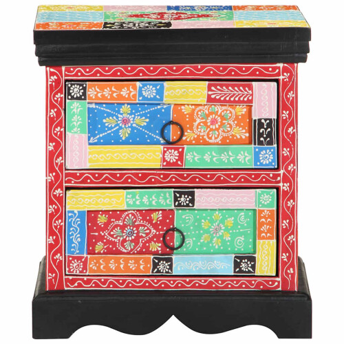 VidaXL vidaXL Bedside Cabinet Multicolour 40 x 35 x 45 cm Solid Mango Wood 2