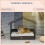 Cama de vime em formato de casinha para cães com almofada, cor marrom café. 6