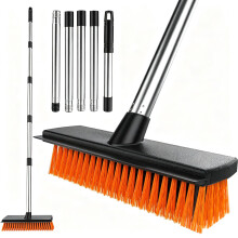 Garden Broom Outdoor Heavy Duty, Garden Brush Outdoor Broom Yard Brush with 10.7